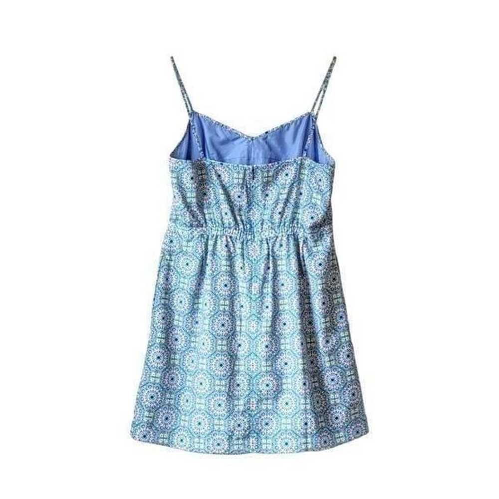 J Crew Cami Dress Printed Seaside Blue Sz 12  Wri… - image 3