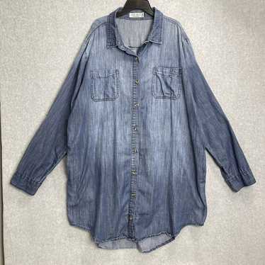 Judy Blue Chambray Dress Womens Plus 2XL Blue Shi… - image 1