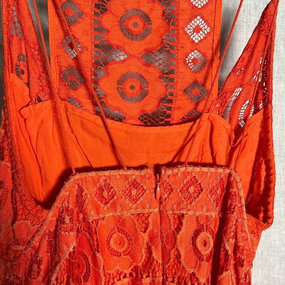 Free People Gorgeous Orange Lace Dress- 2 - image 5