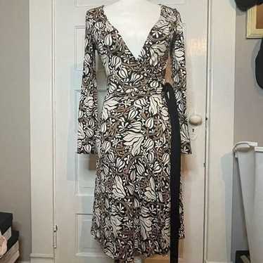 DVF Diane Von Furstenburg Silk Wrap Jersey Dress S