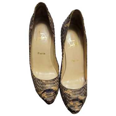 Christian Louboutin Lady Peep python heels