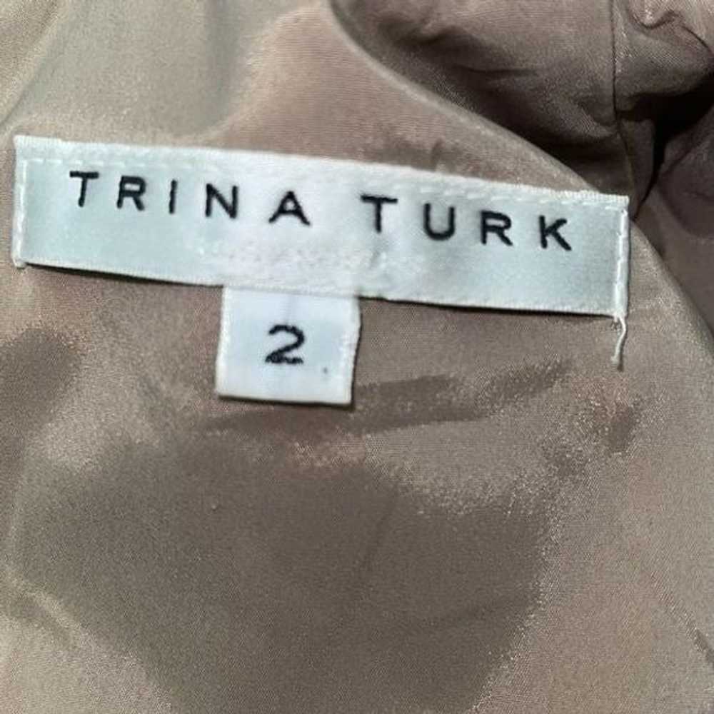 Trina Turk Silver luxe Drape Choker Dress Size 2 - image 11