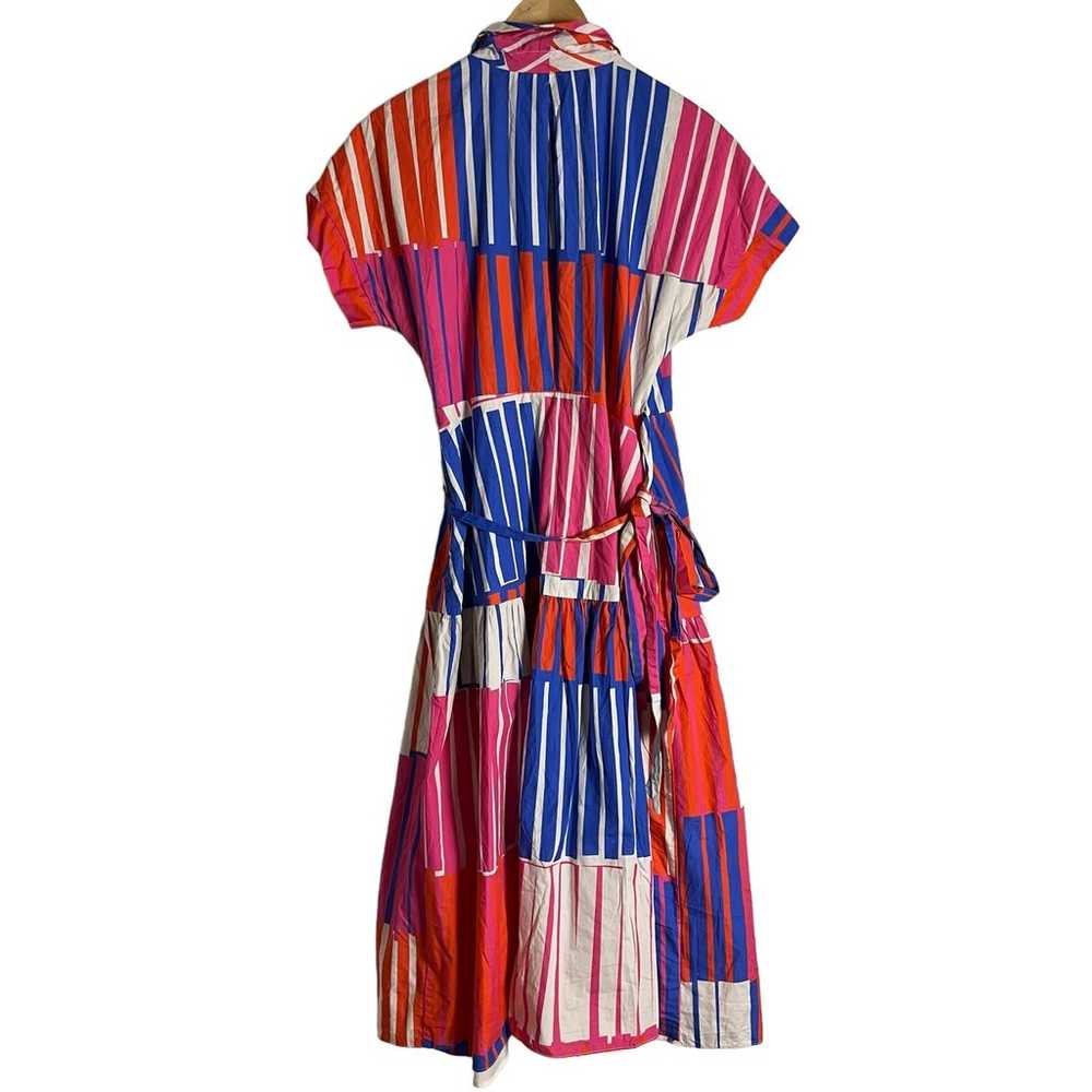 Hutch Rosen Stripe Print Poplin Midi Wrap Shirt D… - image 10