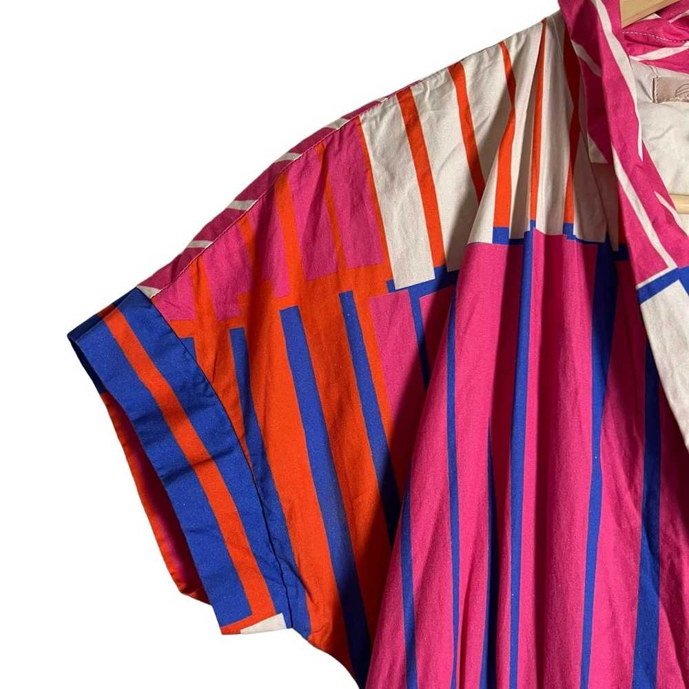 Hutch Rosen Stripe Print Poplin Midi Wrap Shirt D… - image 6