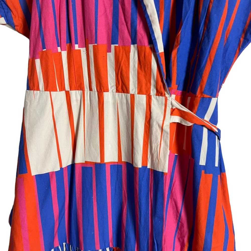 Hutch Rosen Stripe Print Poplin Midi Wrap Shirt D… - image 7