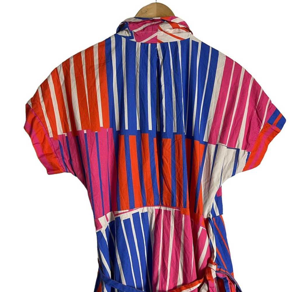 Hutch Rosen Stripe Print Poplin Midi Wrap Shirt D… - image 9