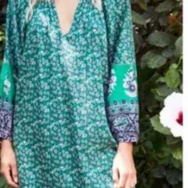 Xirena green floral tunic dress S