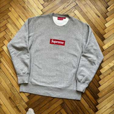 Supreme FW15 Box Logo Crewneck Crew Sweater XL Grey U… - Gem