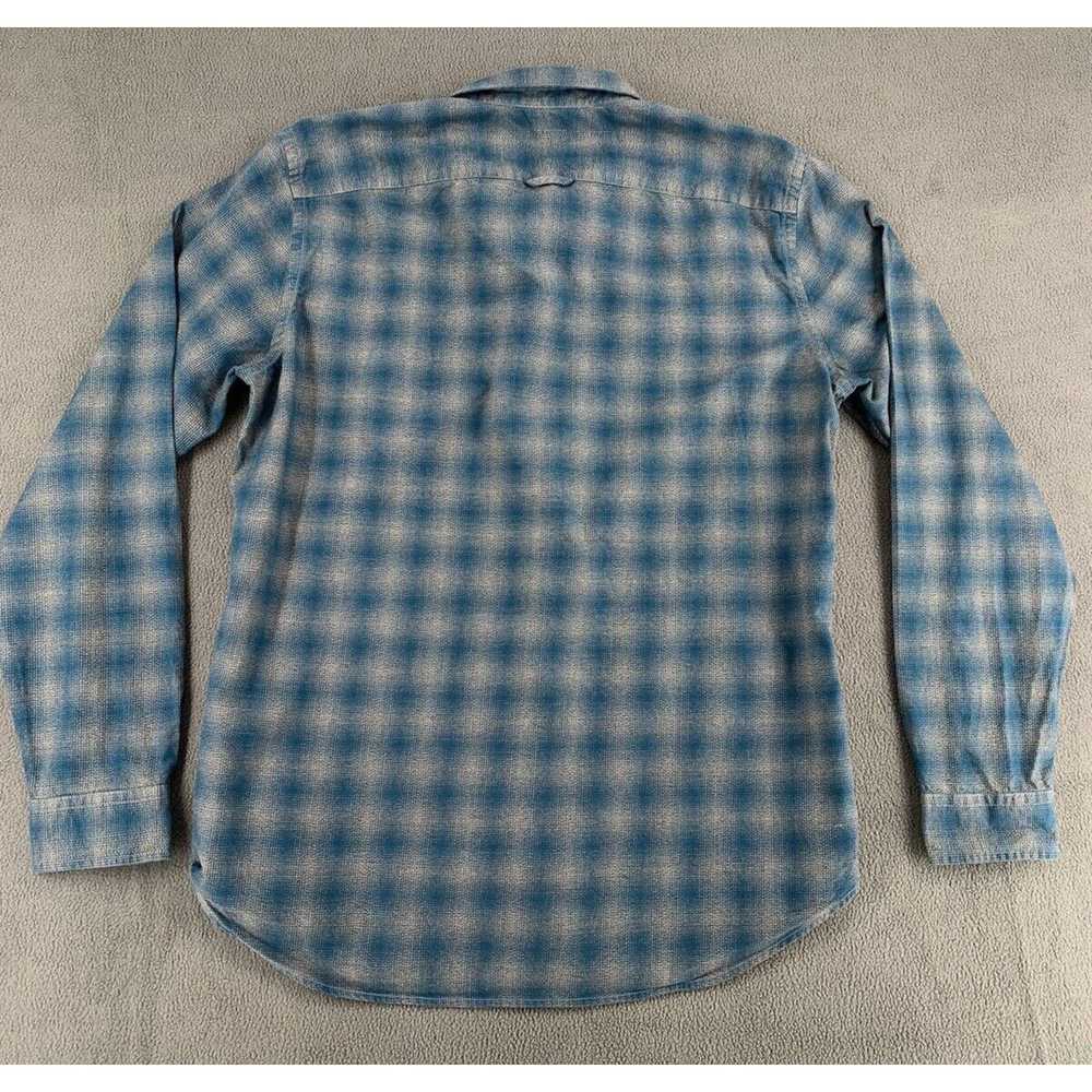 Vince Vince Shadow Plaid Cotton Shirt Teal Blue &… - image 3