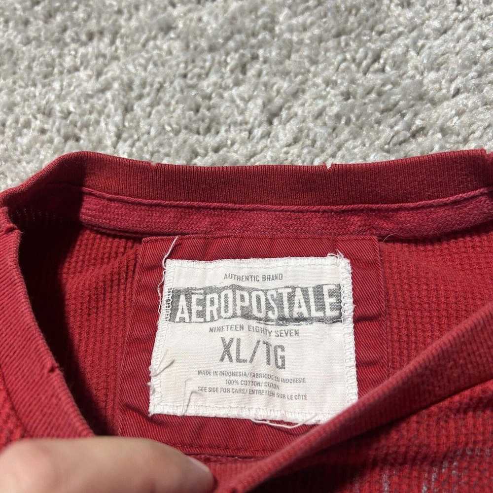 Y2K AEROPOSTALE Thermal Longsleeve T Shirt Red XL… - image 7