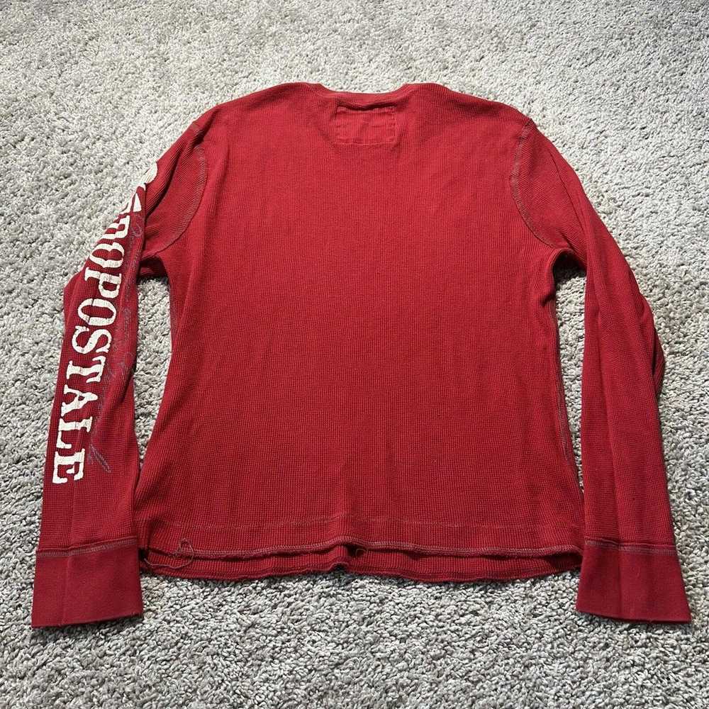 Y2K AEROPOSTALE Thermal Longsleeve T Shirt Red XL… - image 8