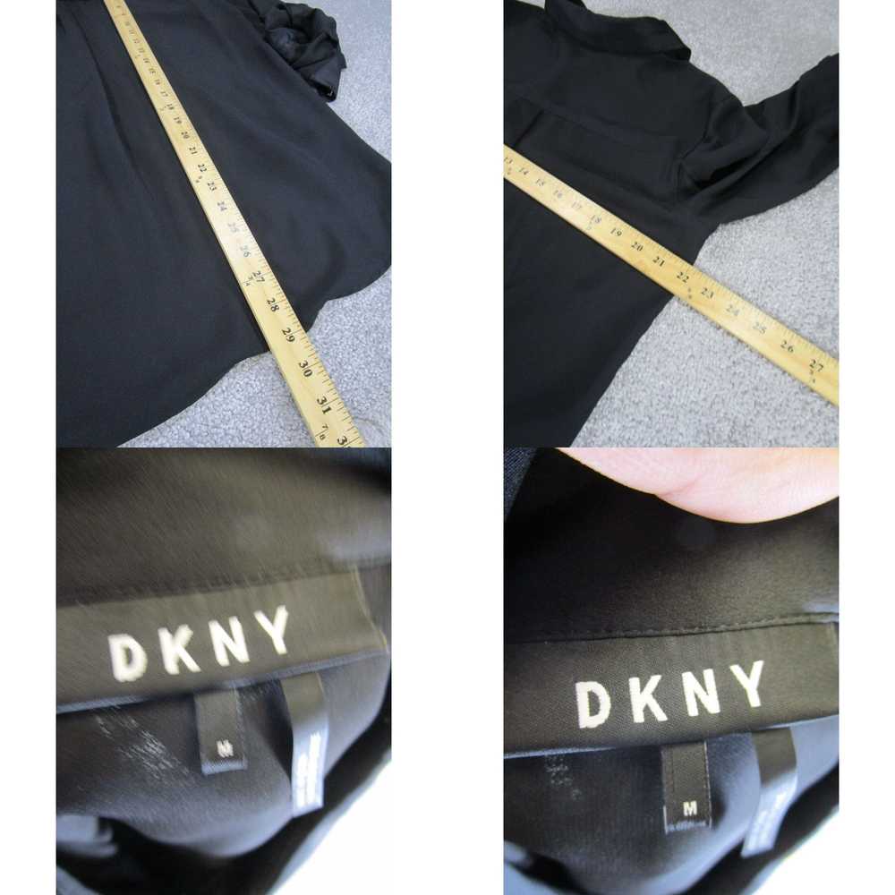 DKNY Dkny Shirt Womens Medium Button Up Black Lon… - image 4