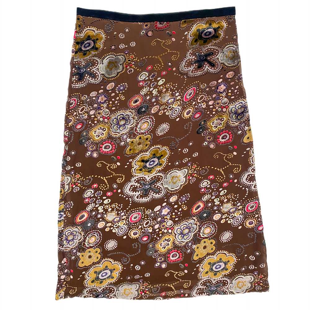 Velvet Silk Floral Maxi Skirt (XL) - image 3