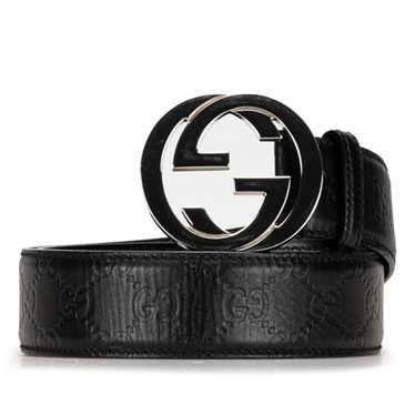 Black Gucci Guccissima Interlocking G Belt