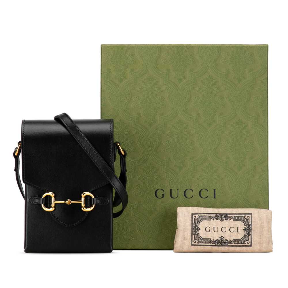 Black Gucci Mini Horsebit 1955 Crossbody Bag - image 9