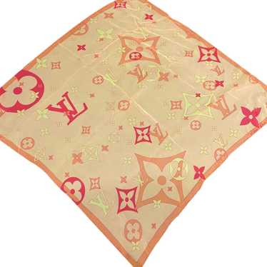 Pink Louis Vuitton Monogram Silk Scarf Scarves