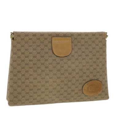GUCCI Micro GG Canvas Clutch Bag PVC Leather Beig… - image 1