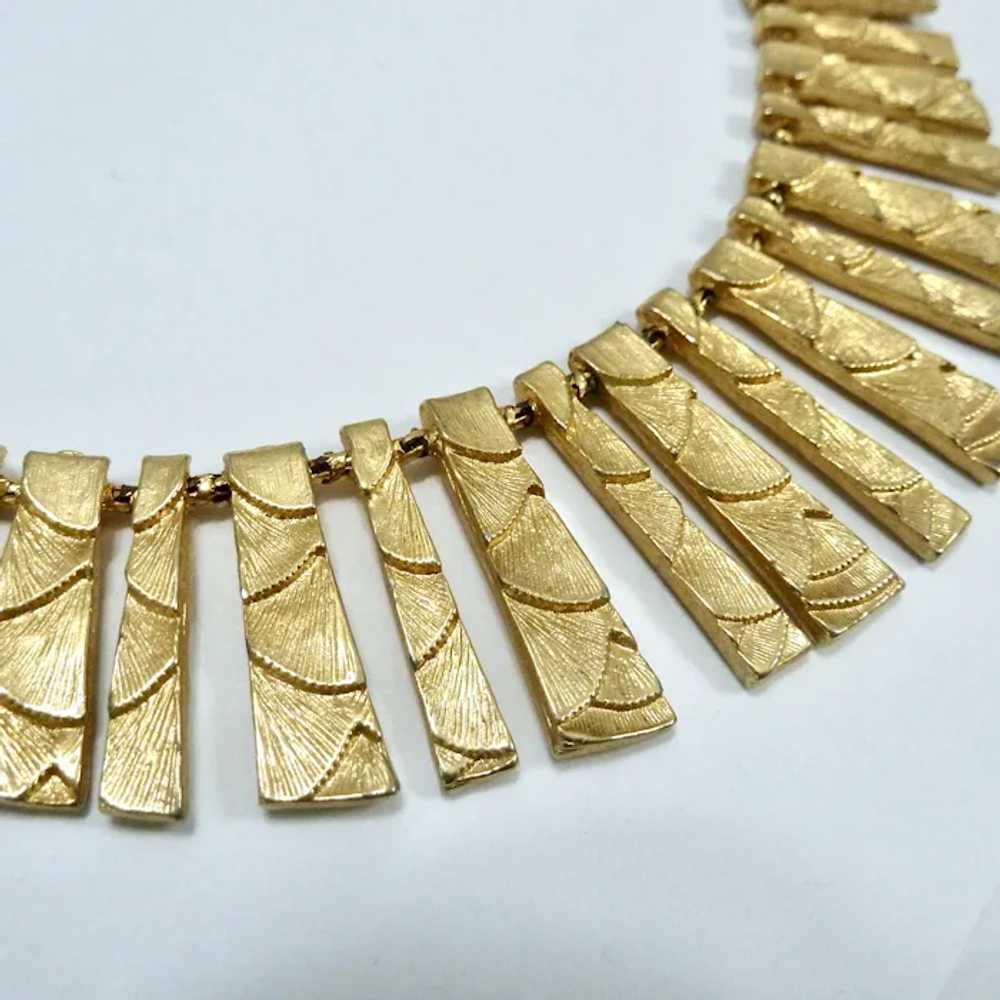 Reversible Graduated Fringe Necklace Gold Tone Si… - image 4