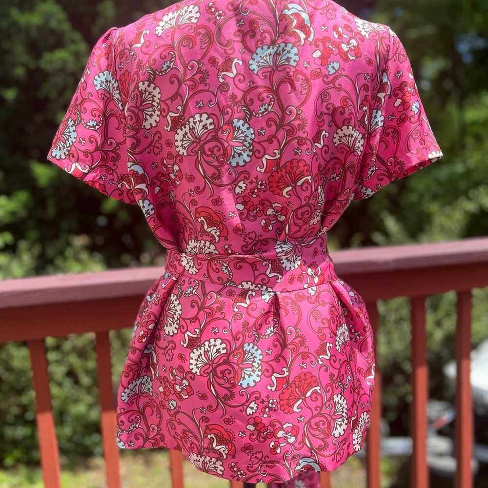 LILLY PULITZER HOTTY PINK FLORAL SILK BLOUSE WITH… - image 10