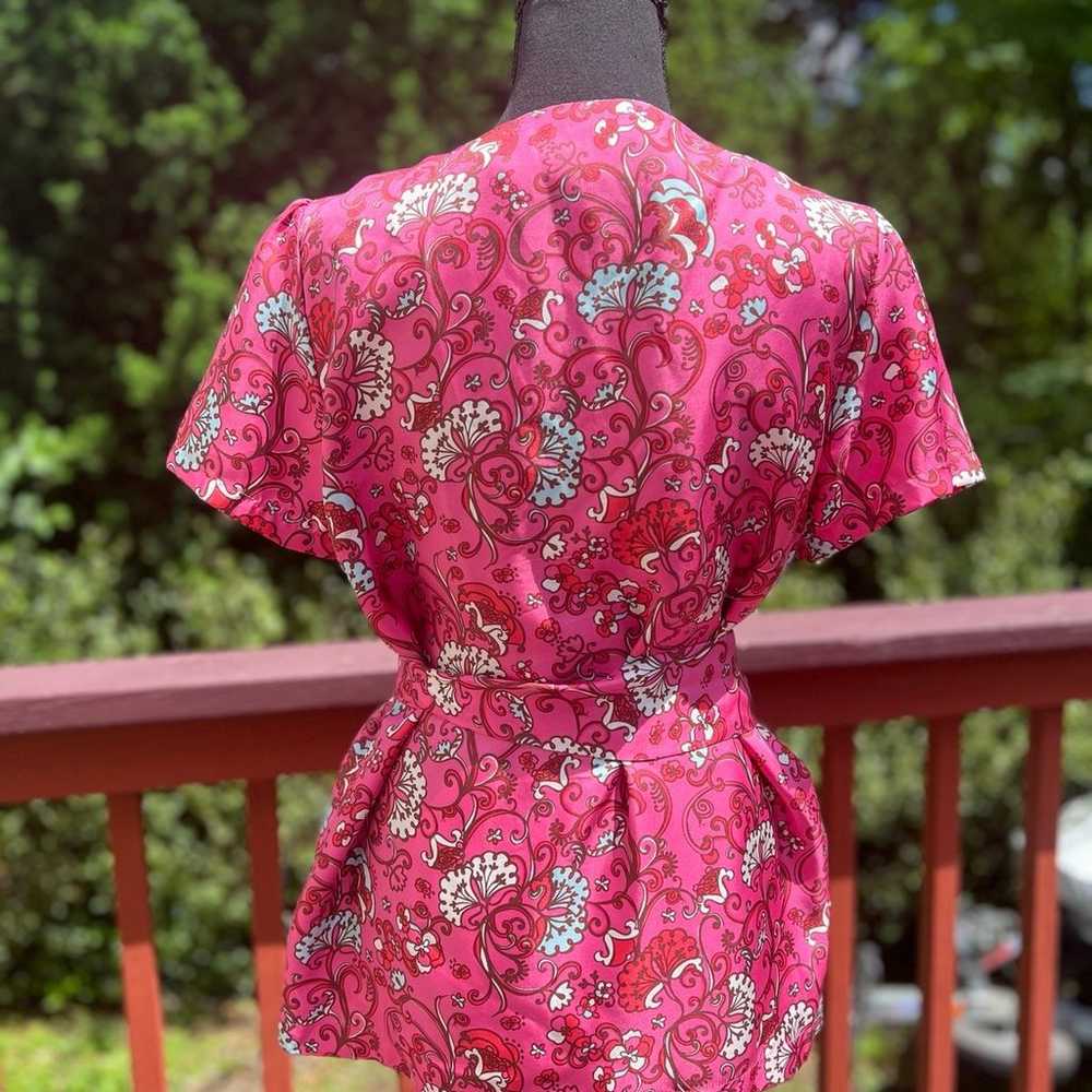 LILLY PULITZER HOTTY PINK FLORAL SILK BLOUSE WITH… - image 7
