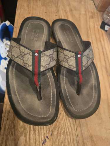 Gucci Gucci Sandals GG monogram Leather Web Thong 