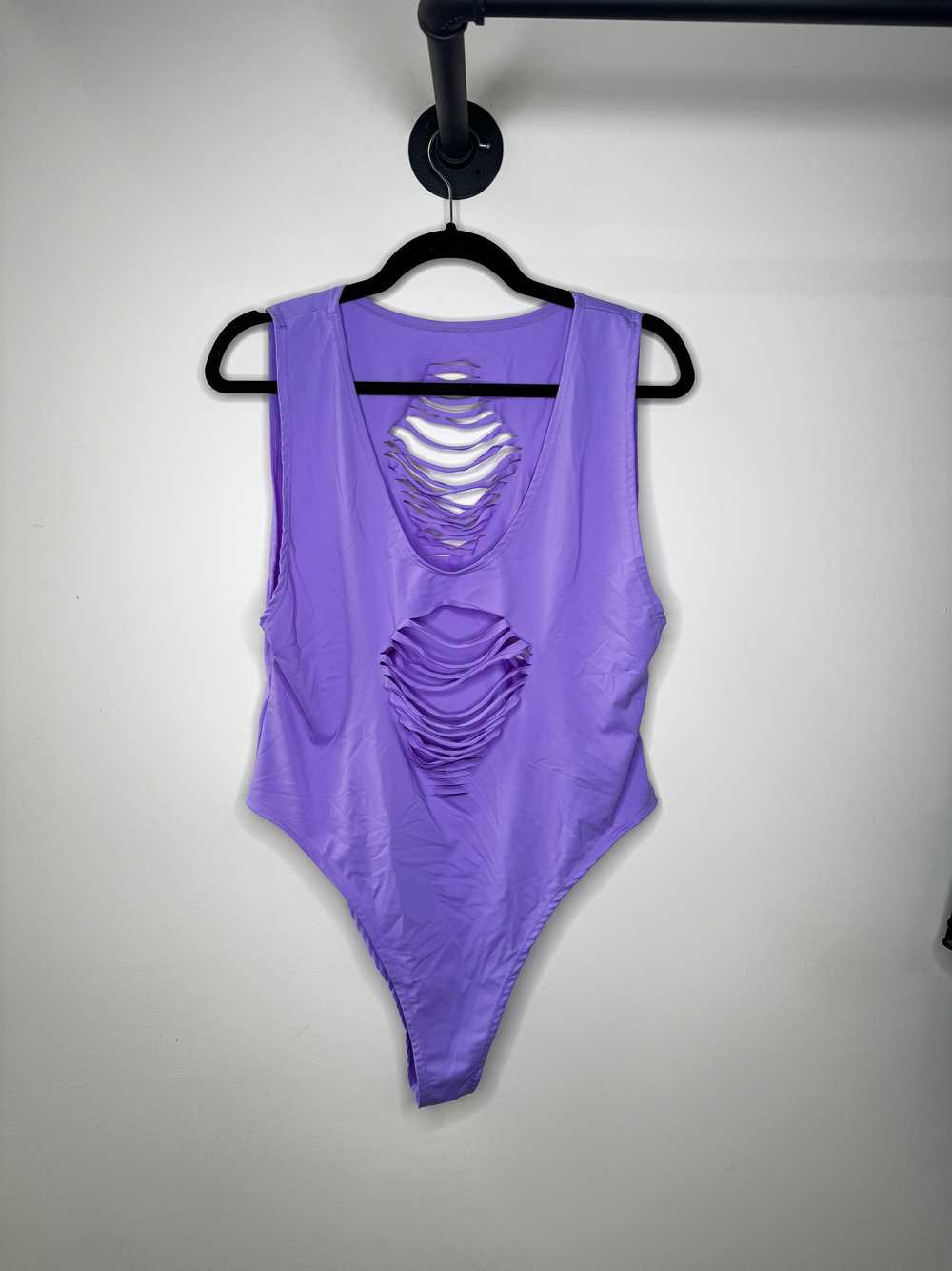 Freedom Rave Wear Lavender Slit Sideboob Bodysuit - image 3