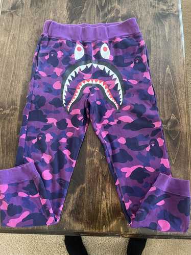 Bape Purple Camo Shark Sweat Pants (MEDIUM)