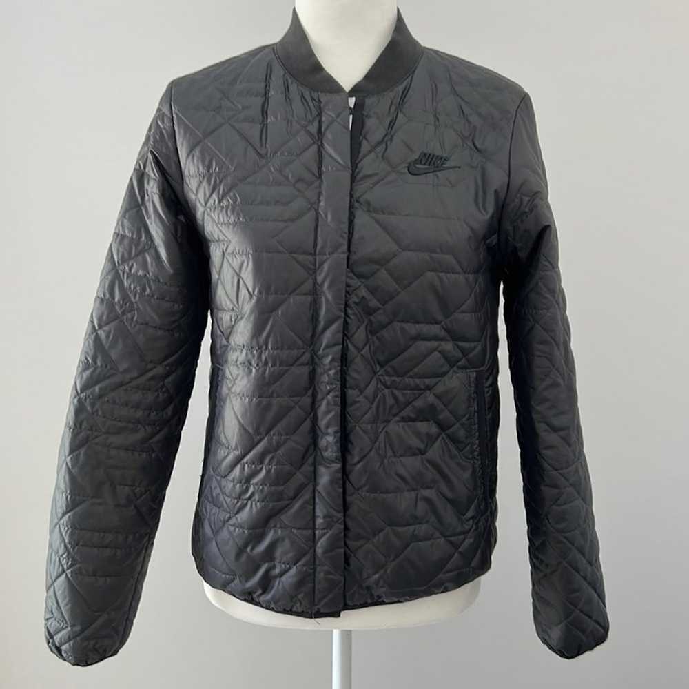 NIKE black quilted primaloft jacket snap front sm… - image 1