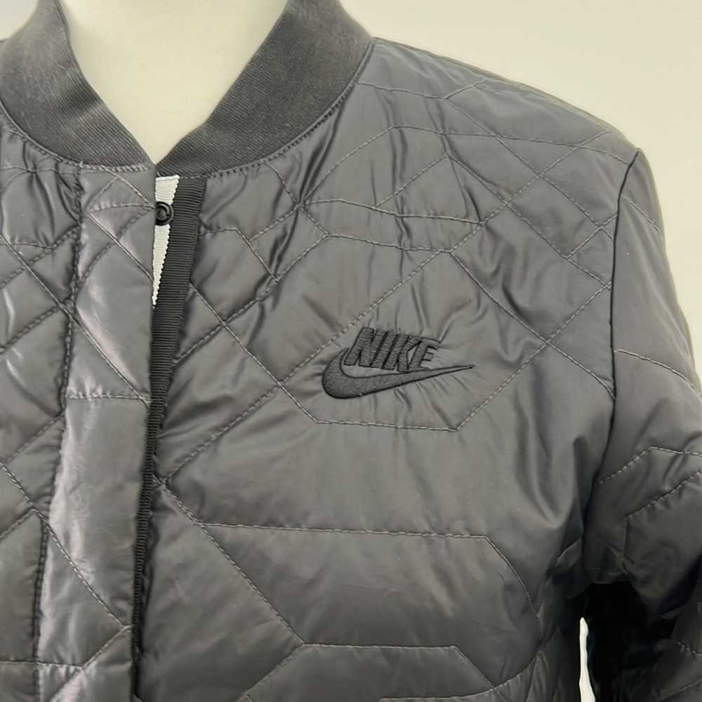 NIKE black quilted primaloft jacket snap front sm… - image 3