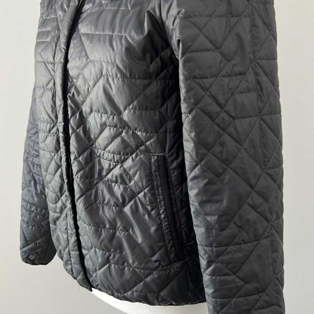 NIKE black quilted primaloft jacket snap front sm… - image 4