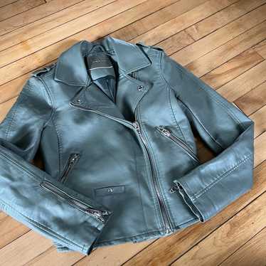 Blank NYC green faux leather Moto jacket