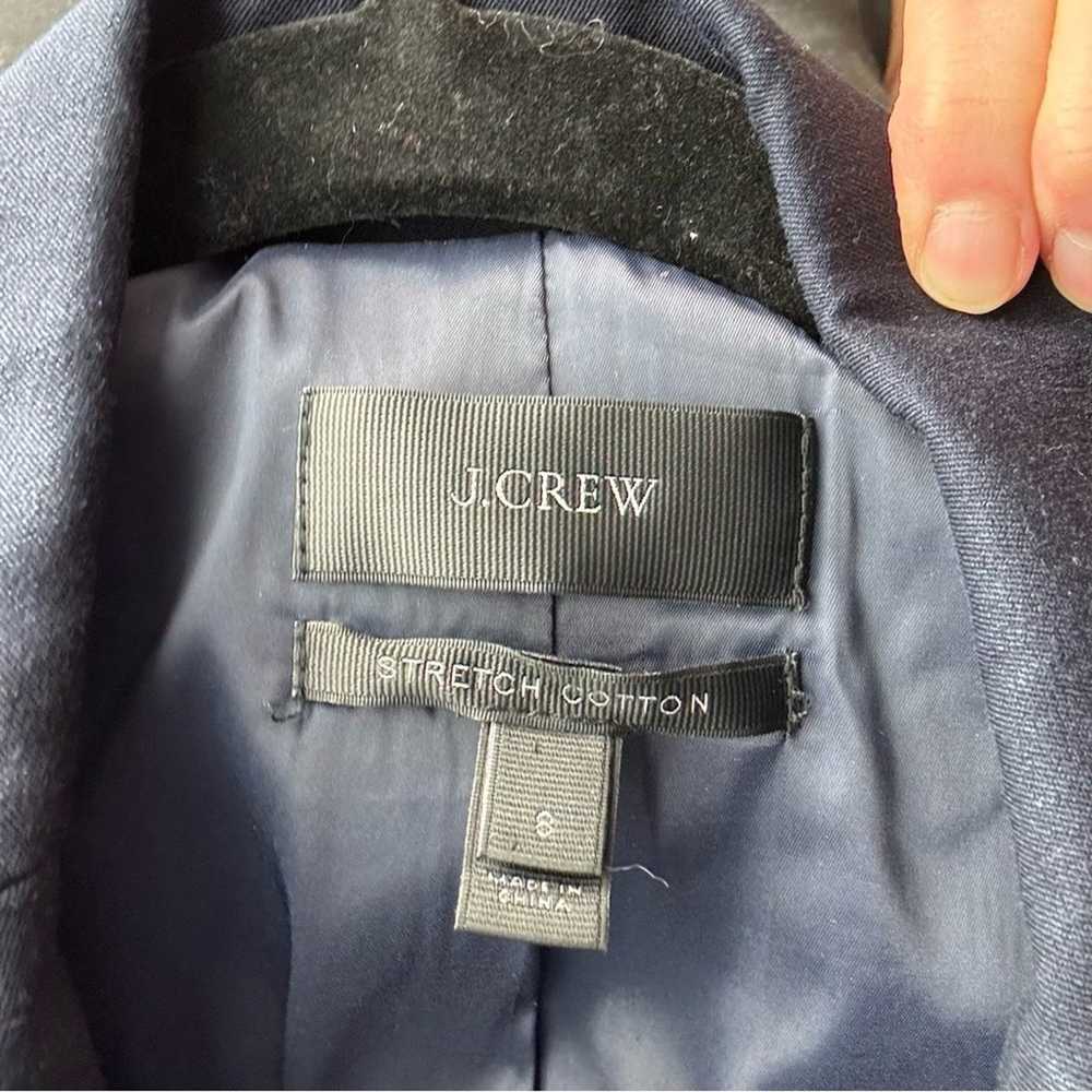 J.Crew Navy Blue Cotton Blend Blazer Jacket Size 8 - image 6