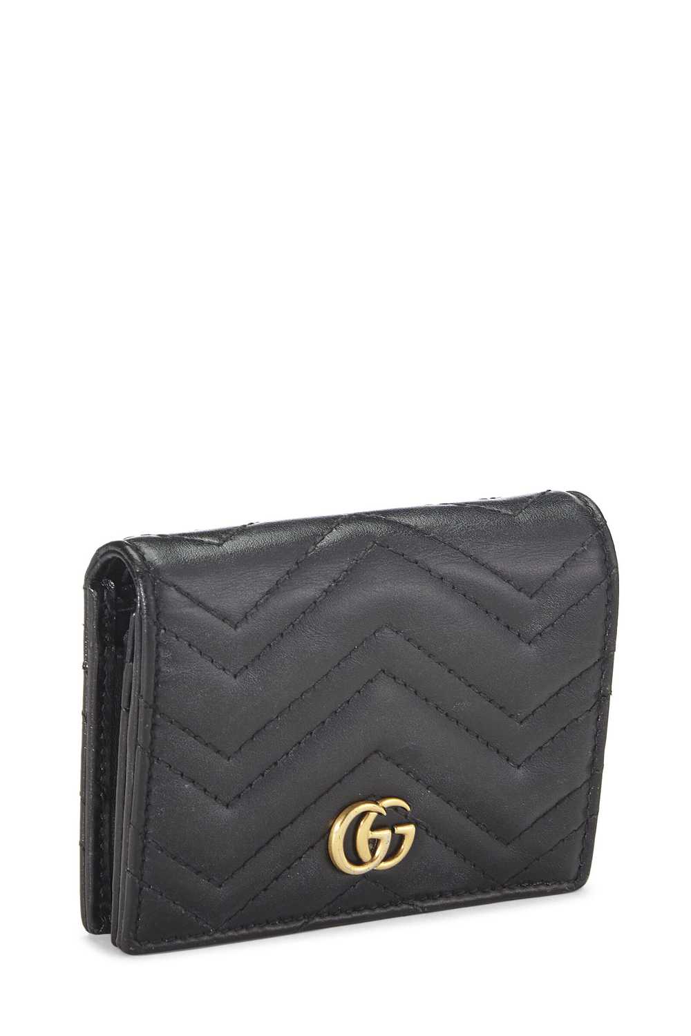 Black Leather GG Marmont Card Case - image 2