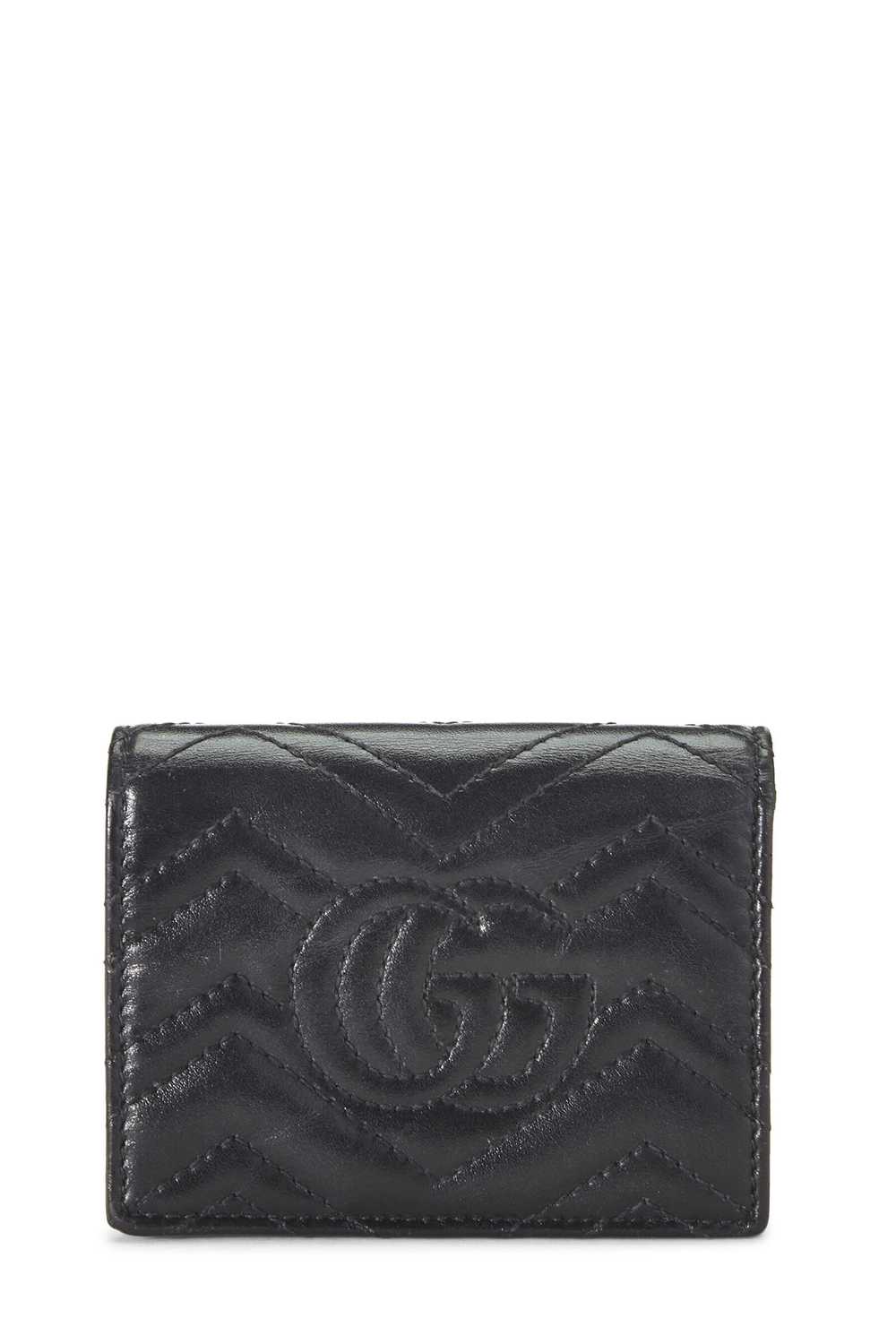 Black Leather GG Marmont Card Case - image 3