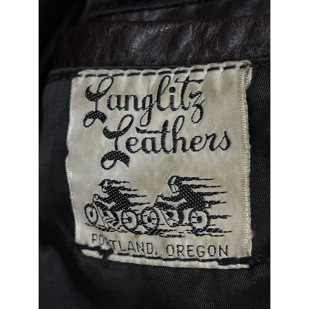 Other Langlitz Cafe Racer Brown Leather Jacket Po… - image 3