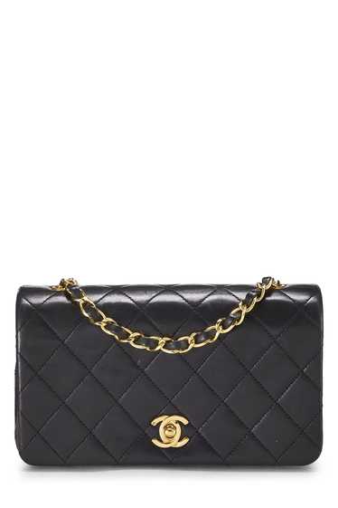 Black Quilted Lambskin Full Flap Mini