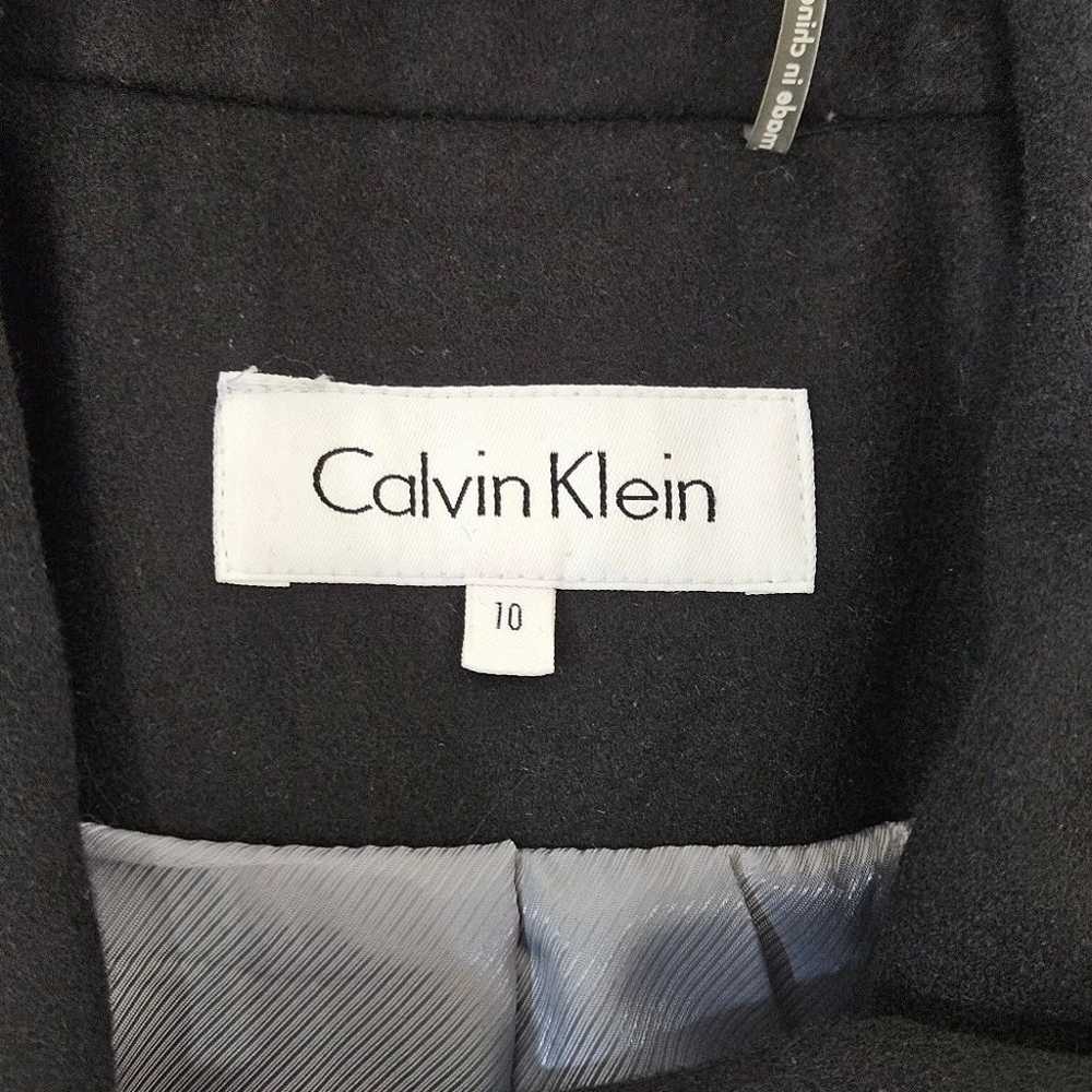 CALVIN Klein Jacket Womens 10 Black Wool Blend Li… - image 4
