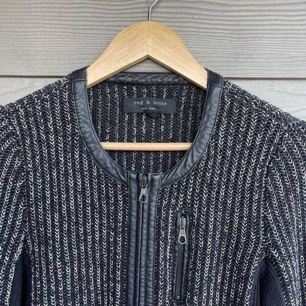Rag & Bone black and silver Paula knit leather tr… - image 4