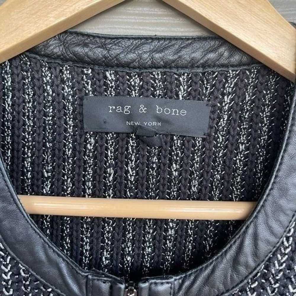 Rag & Bone black and silver Paula knit leather tr… - image 9