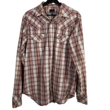 Roper Vintage Western Pearl Snap Shirt Red White M