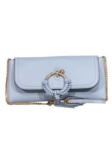 See by Chloe - Sky Blue Leather Fold-Over Crossbod
