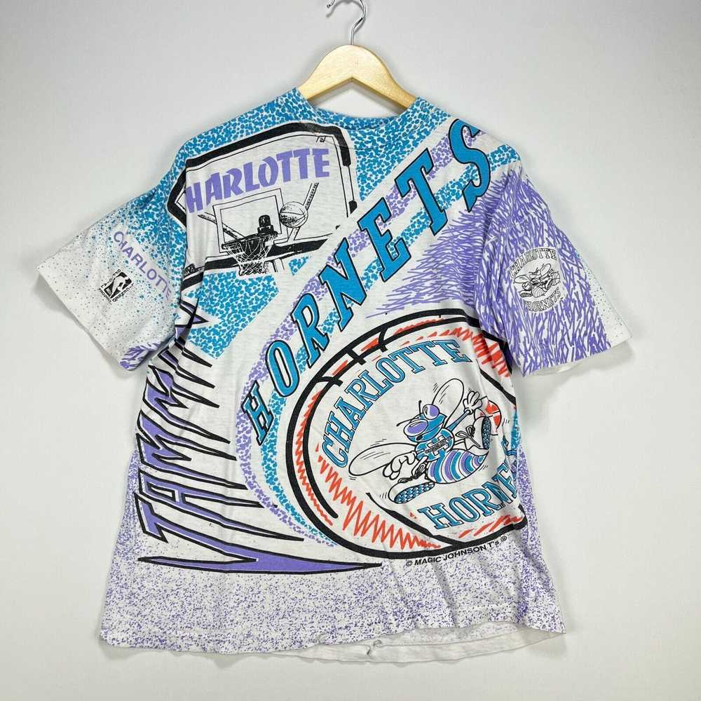 NBA × Vintage Vintage 90s Charlotte Hornets AOP T… - image 1