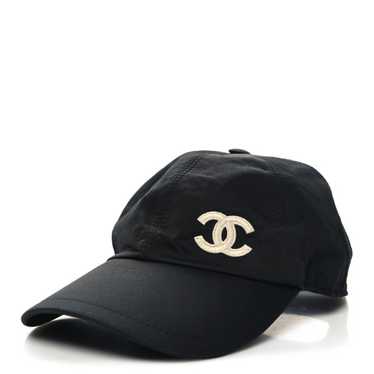 CHANEL Cotton CC Cap Hat Black