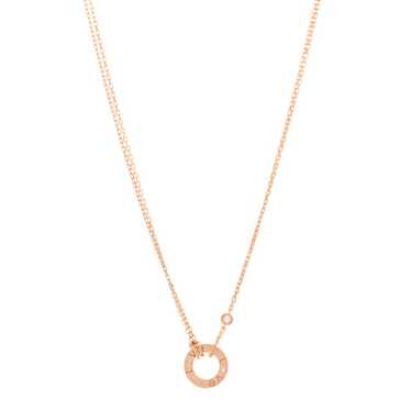 CARTIER 18K Pink Gold 2 Diamond LOVE Necklace