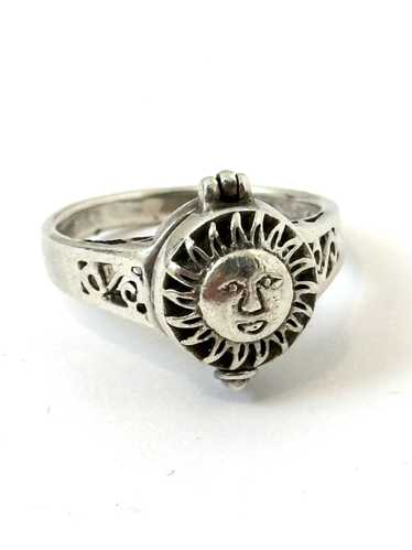 Sterling Silver Sun Poison Ring
