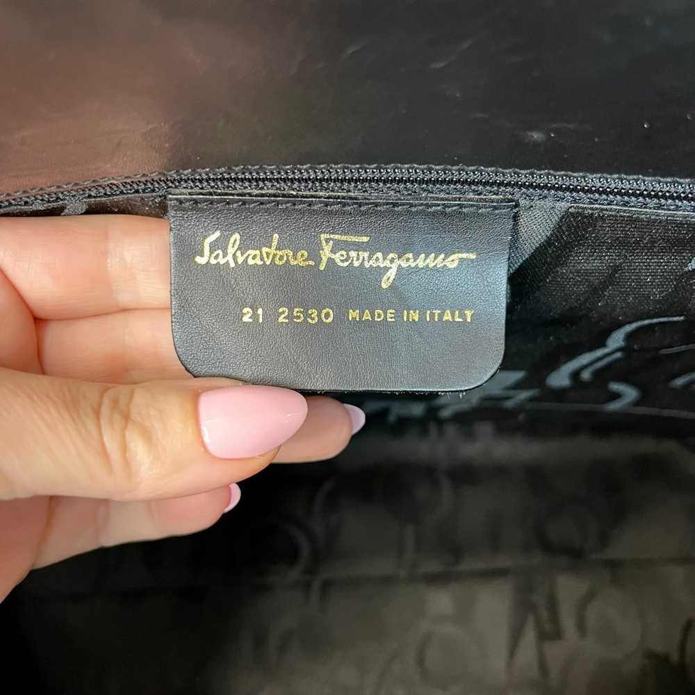 Salvatore Ferragamo Vala Vintage Black Leather To… - image 11