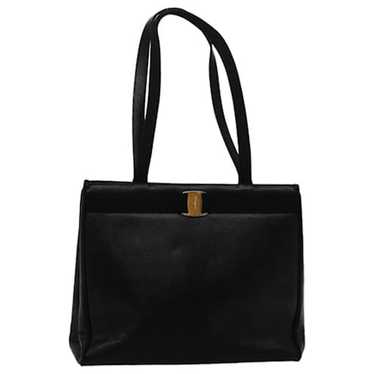 Salvatore Ferragamo Vala Vintage Black Leather To… - image 1