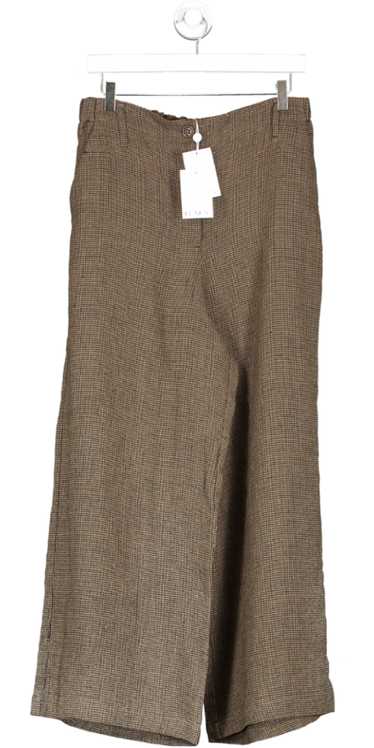 Raey Brown Relaxed Houndstooth Trousers UK 12