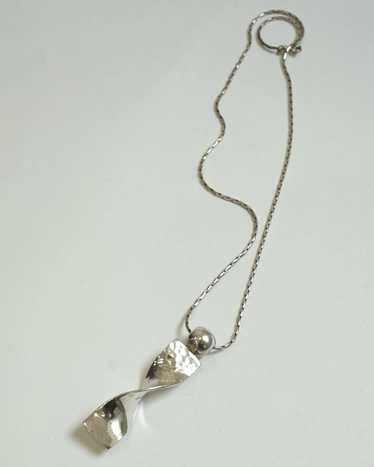 Silver Necklace w/ Hammered Charm