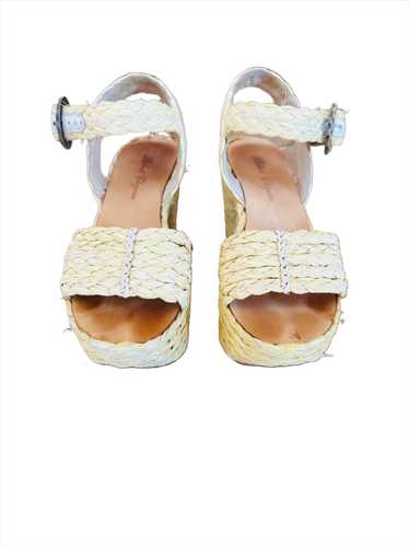 Robert Clergerie Natural Raffia Platform Sandals